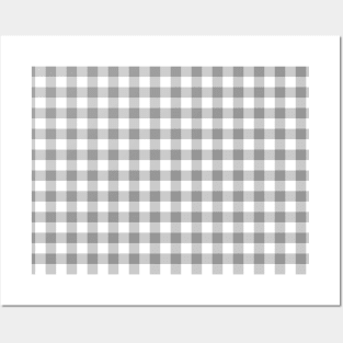 Grey Checkered Square Seamless Pattern Posters and Art